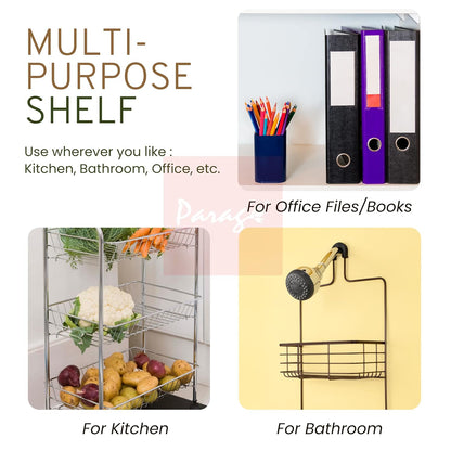 3 Tier Stainless Steel Corner Kitchen Rack | L Shape Storage Shelf Organizer CORNERL3 5