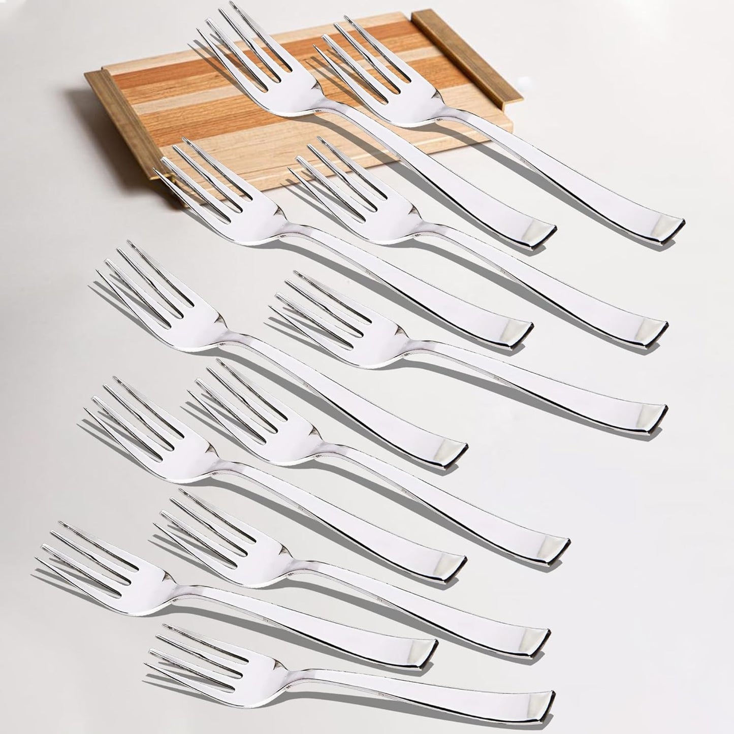 12-Piece Stainless Steel Dinner Forks | 15.5cm Silver Fruit & Dining Table Forks, Premium Cutlery Set for Home & KitchenFORKIMP10541 1