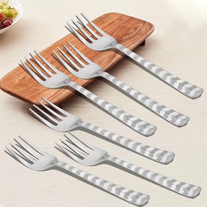 6-Piece Stainless Steel Dinner Fork Set | 18cm Premium Fruit & Dining Forks, Shiny Sturdy Handle (Arrow Design) 6ARROWDF 1