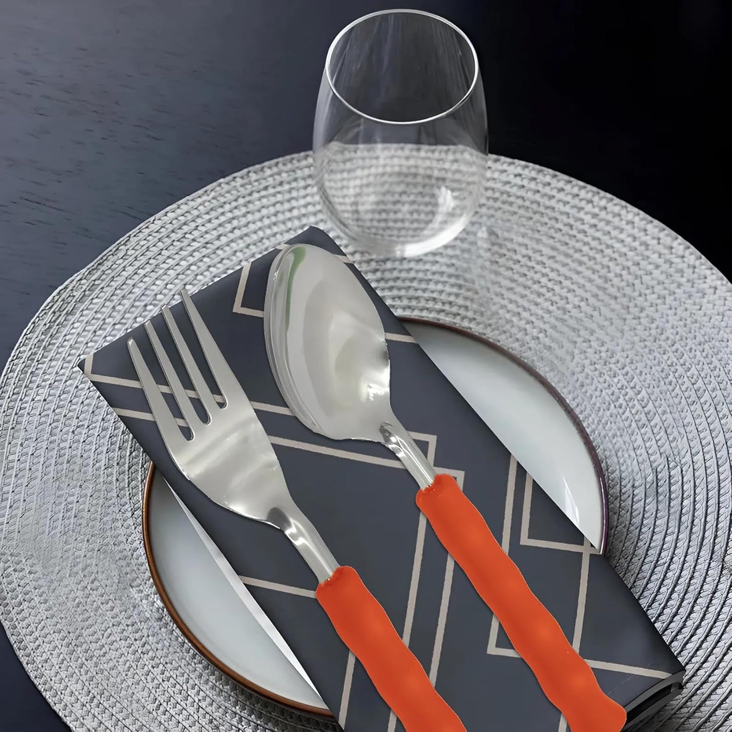 25-Piece Stainless Steel Cutlery Set | Red Storage Box & Stand, Includes 6 Table Spoons, 6 Forks, 6 Soup Spoons, 6 Tea Spoons for Kitchen & DiningTREE1084PCR1 4