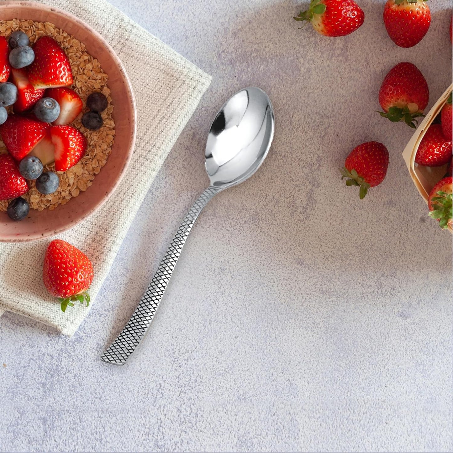 6 Pcs Stainless Steel Table Spoon Set with Zig Zag Design for Home & Kitchen DS1104ZIG 3