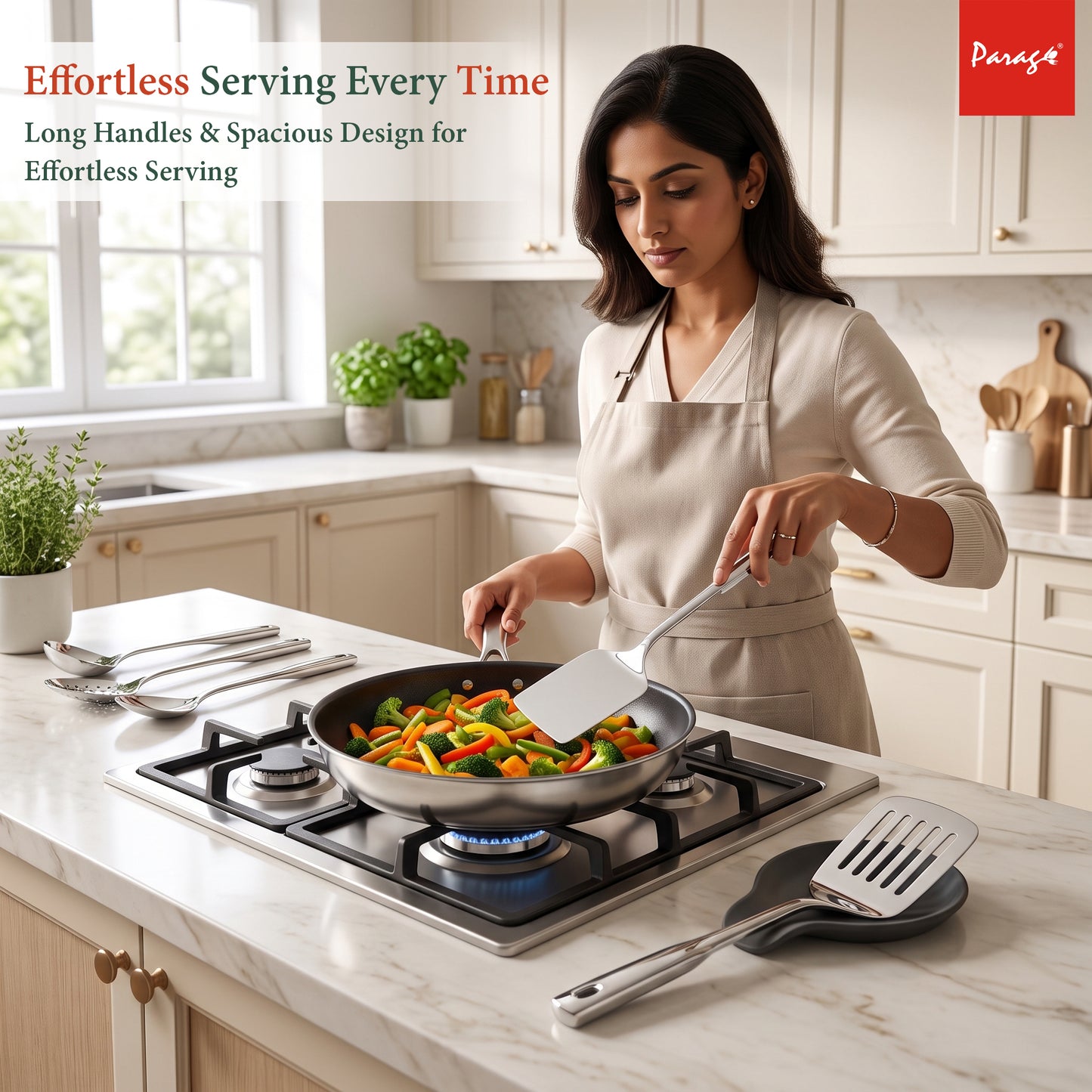 Kitchen Cooking Tool Set | 5 piece | Stainless Steel | Silver | Premium