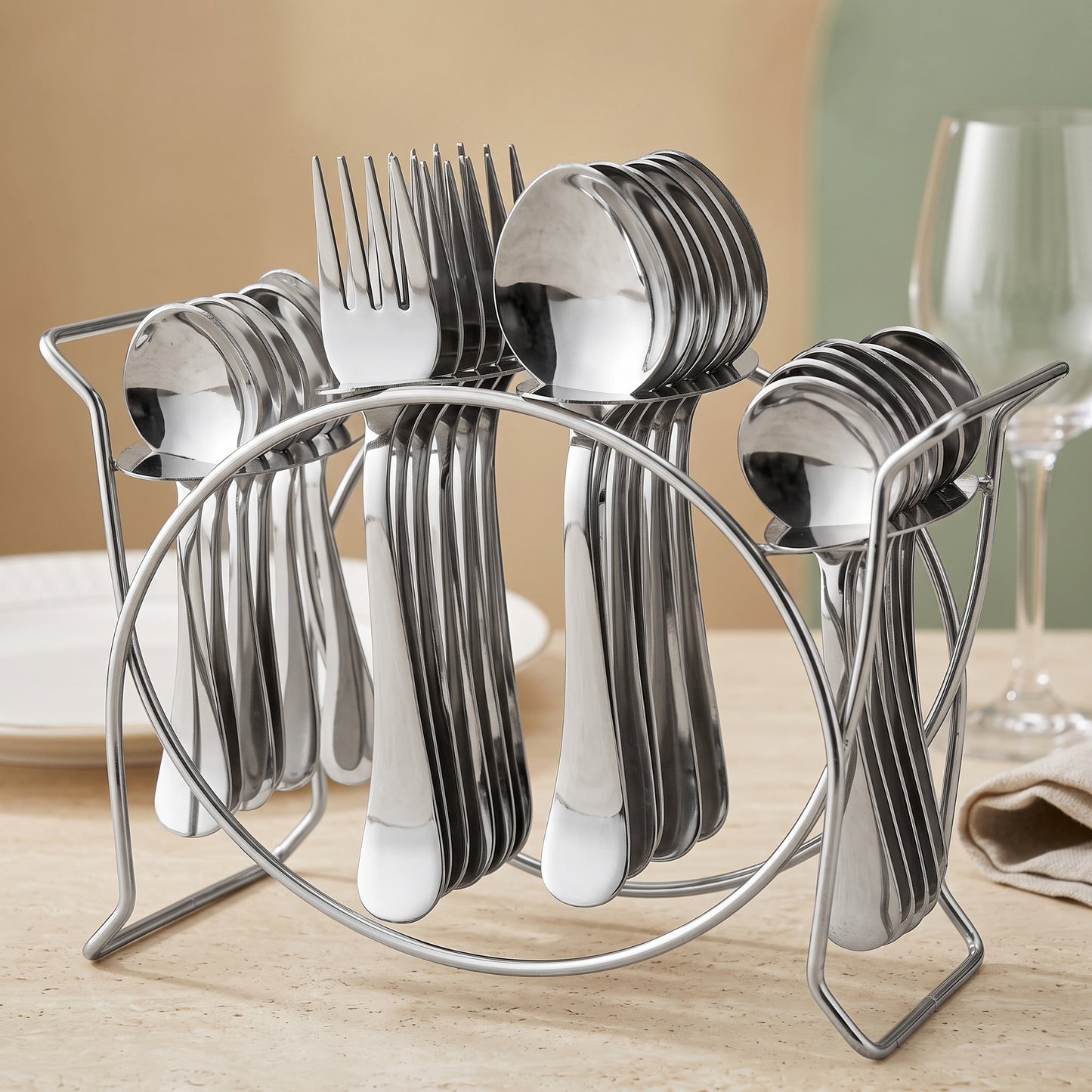 Cutlery Set | 25 pcs | Stainless Steel | Silver | Aura