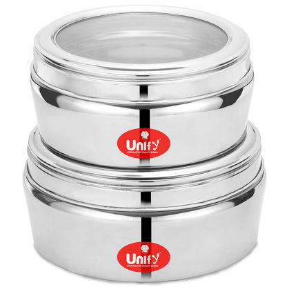 2pc Stainless Steel Storage Containers | 1L & 1.2L Airtight