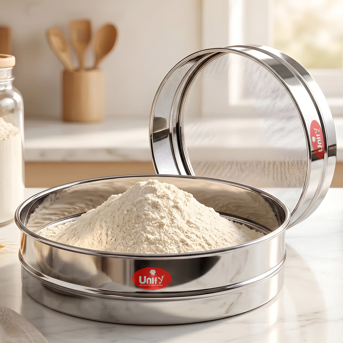 Strainer & Colander Stainless Steel Silver Aata Chalni – Parage