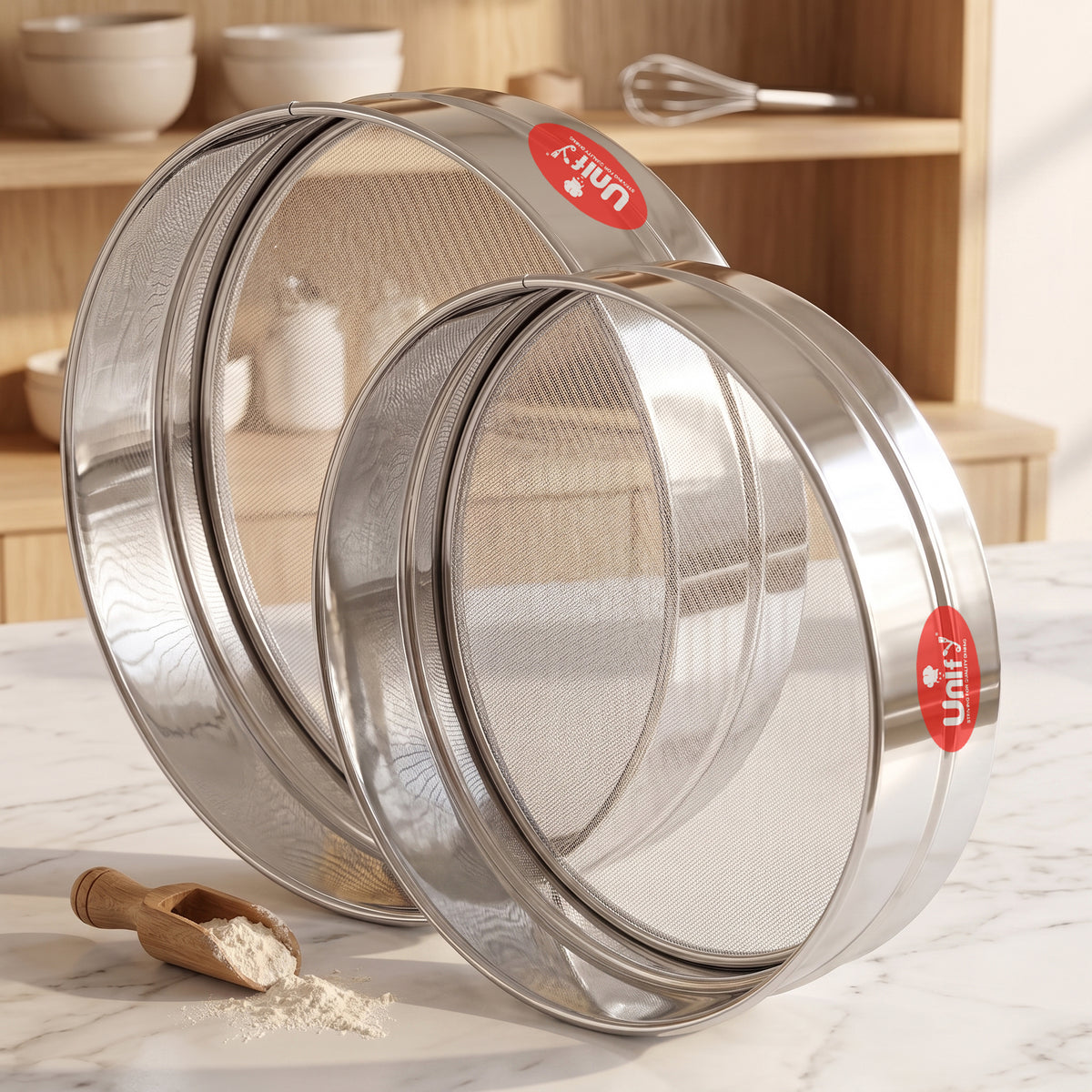 Strainer & Colander Stainless Steel Silver Aata Chalni – Parage