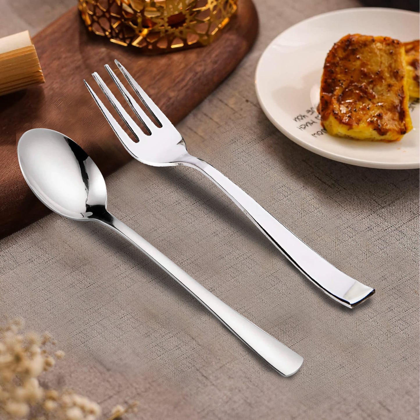 12pc Stainless Steel Spoons & Forks | Tea Coffee | Mirror Polished