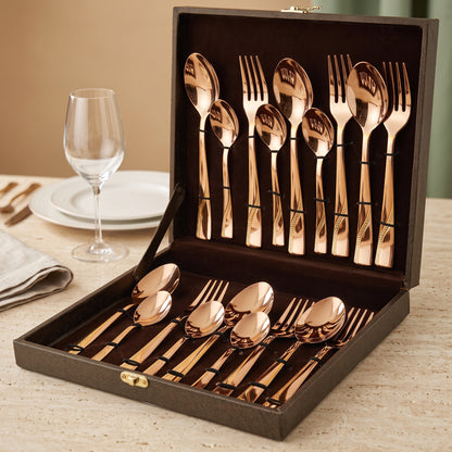 Cutlery Set | 18pc | Stainless Steel | Rose Gold | Elegant