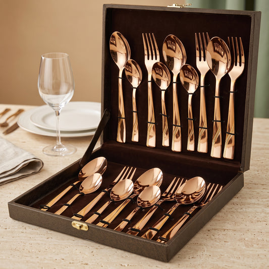 Cutlery Set | 18pc | Stainless Steel | Rose Gold | Elegant
