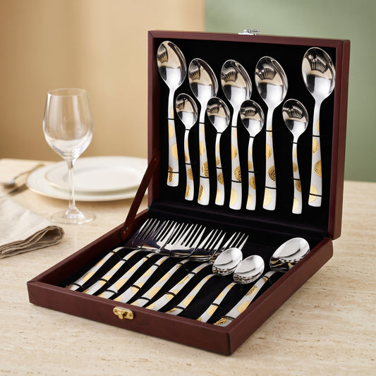 Cutlery Set | 18pc | Stainless Steel | Golden | Moonpress