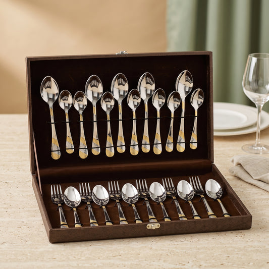 Cutlery Set | 24 pcs | Stainless Steel | Golden | Premium