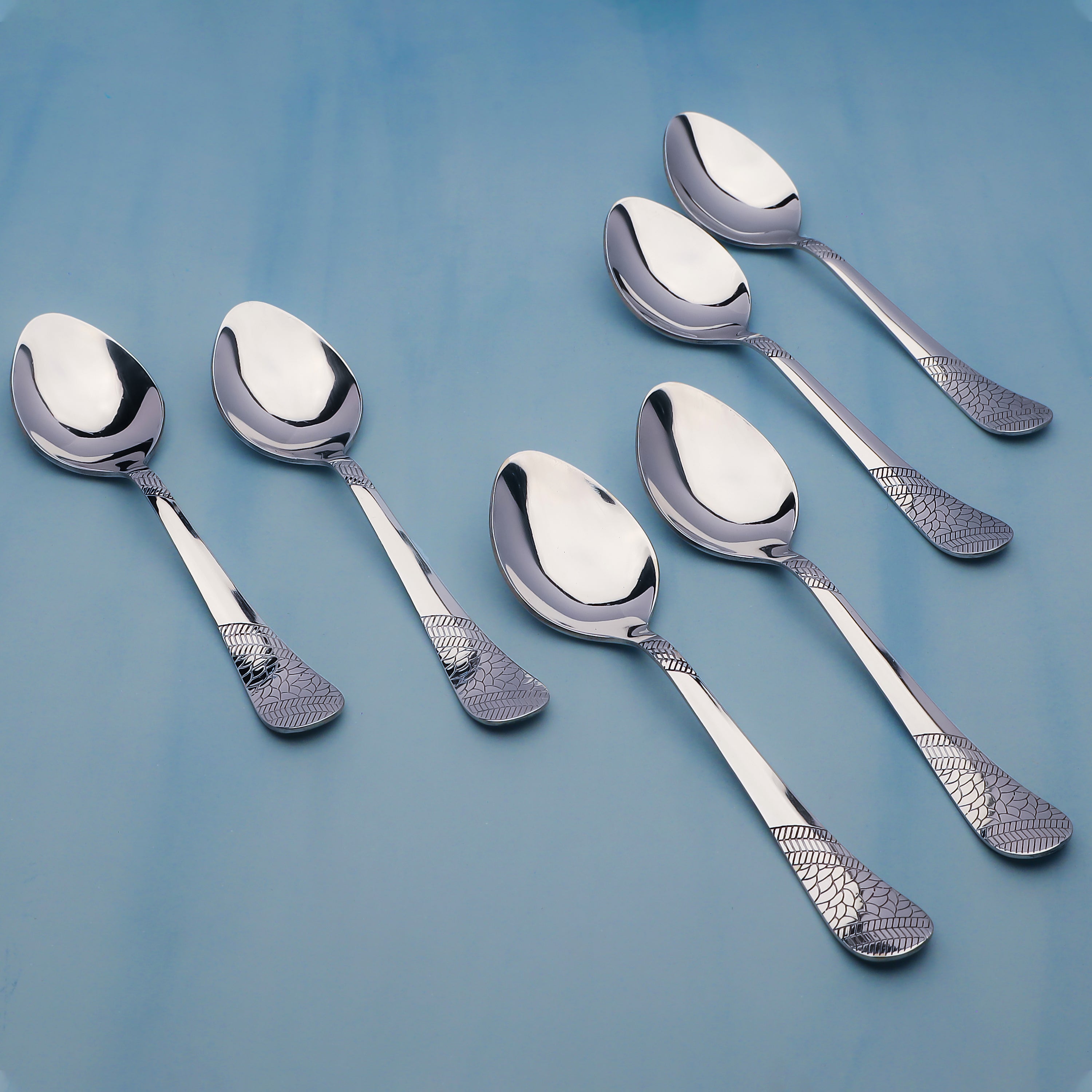 6-Piece Stainless Steel Dinner Spoon Set | 16 cm Premium Cutlery ...