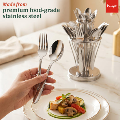 Cutlery Set | 25pc | Stainless Steel | Silver | Blossom