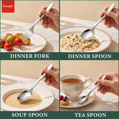 Cutlery Set | 25pc | Stainless Steel | Silver | Blossom