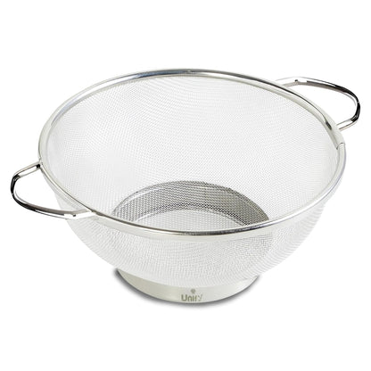 Stainless Steel Multipurpose Colander Basket | 25cm Strainer & Drainer Bowl with Handle - Ideal for Washing Rice, Fruits, Vegetables & Grains