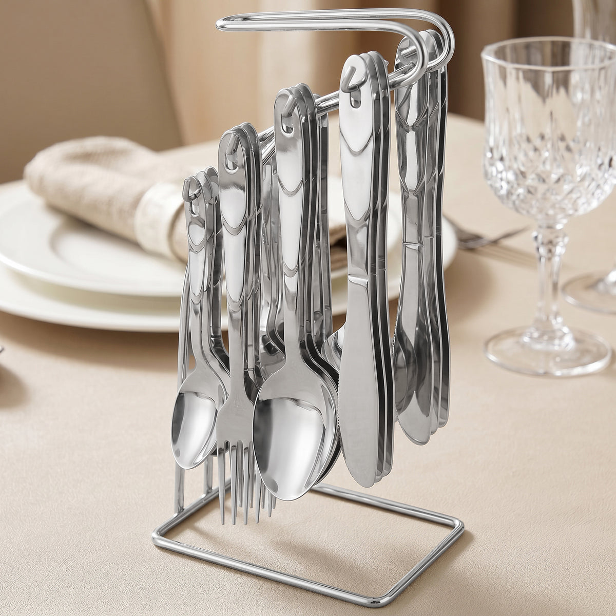 Cutlery Set 25 pcs Stainless Steel Silver Creta – Parage