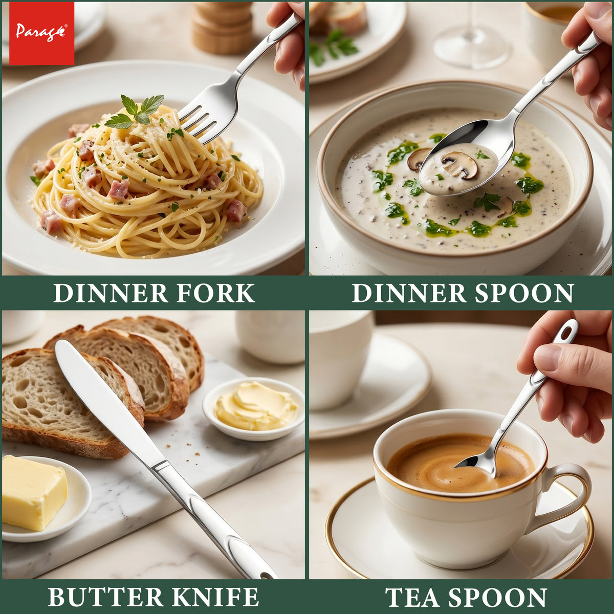 Cutlery Set 25 pcs Stainless Steel Silver Creta – Parage