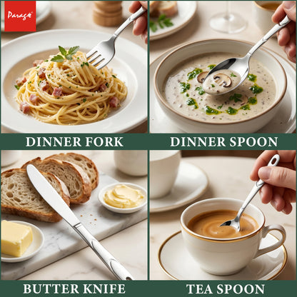 Cutlery Set 25 pcs Stainless Steel Silver Creta – Parage