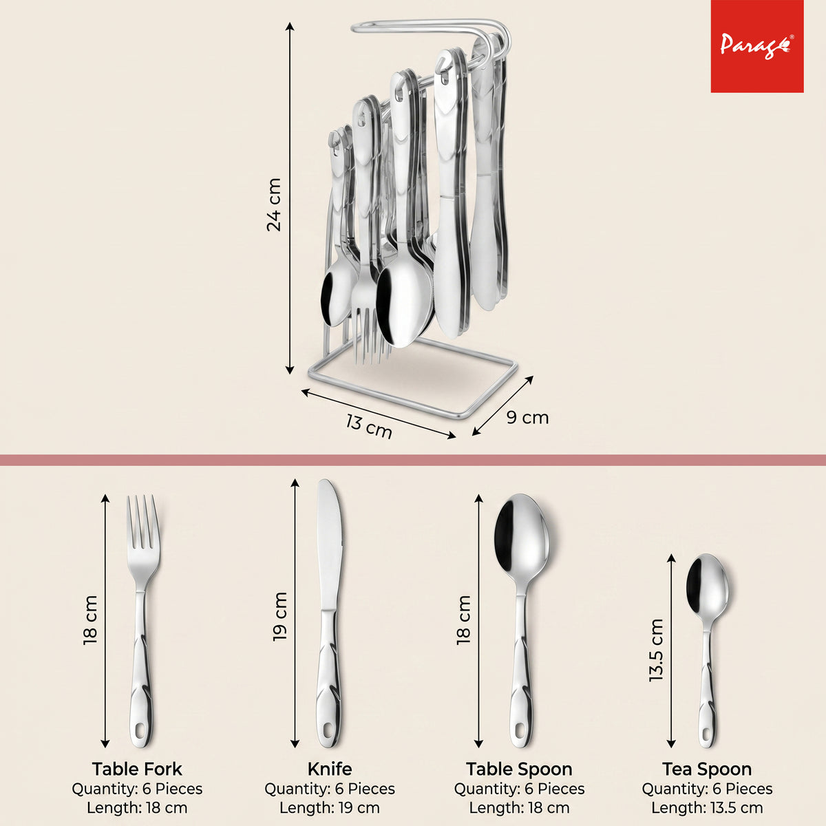 Cutlery Set 25 pcs Stainless Steel Silver Creta – Parage