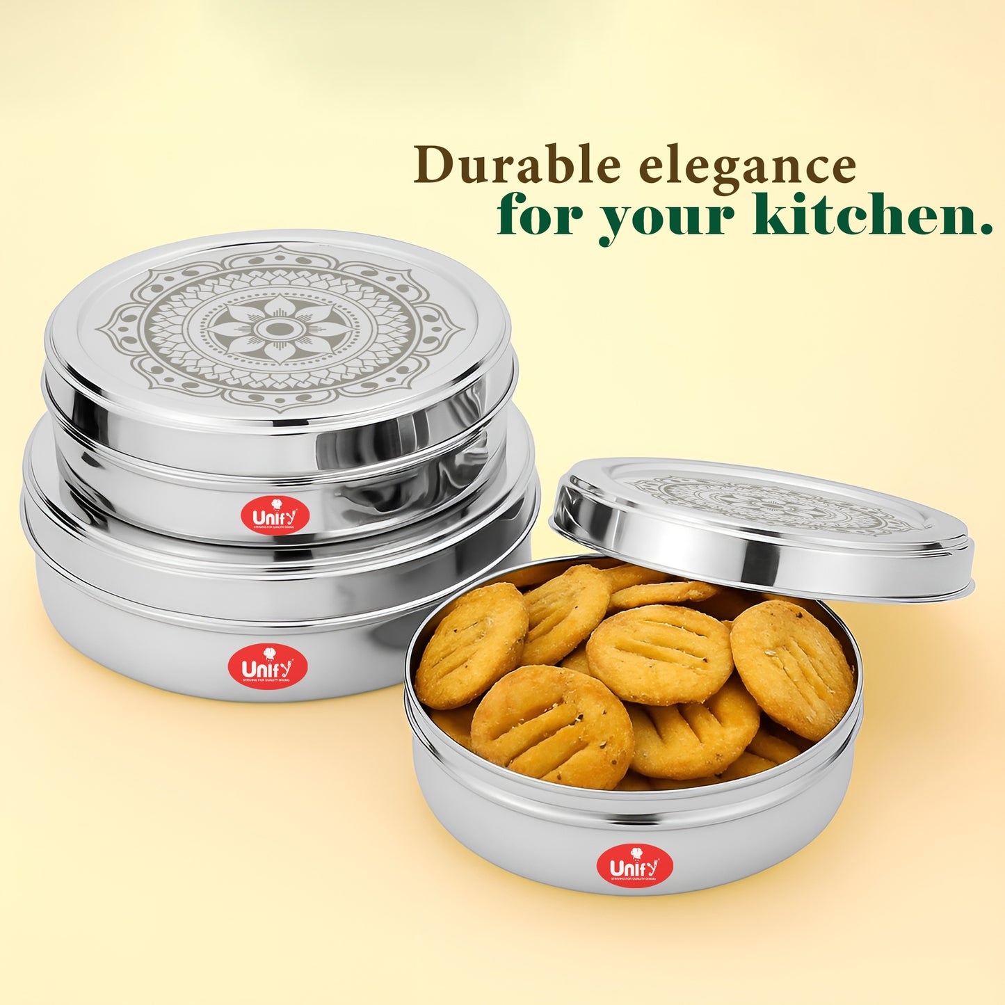 3-Piece Stainless Steel Chocolate & Storage Box | 700ML, 900ML & 1200ML Airtight Canisters - Ideal for Dry Fruits, Snacks, Masala, Sweets, Gift Box