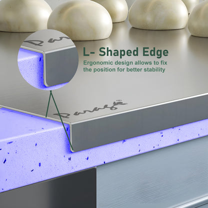 Stainless Steel Countertop Chopping Board - L-Shape, Medium 35.5x31 cm, Heavy Duty