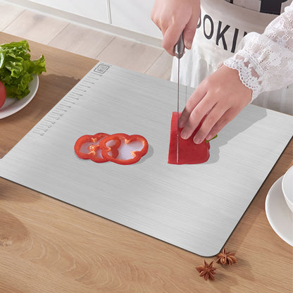 Stainless Steel Countertop Chopping Board - L-Shape, Medium 35.5x31 cm, Heavy Duty