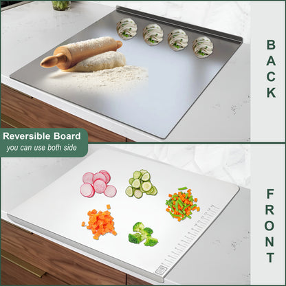 Stainless Steel Countertop Chopping Board - L-Shape, Medium 35.5x31 cm, Heavy Duty