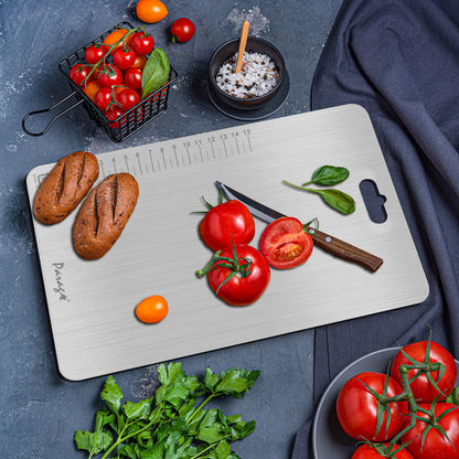 Premium Stainless Steel Chopping Board - Medium 31x21 cm, Heavy Duty, Rust-Free, Kitchen & Professional Use