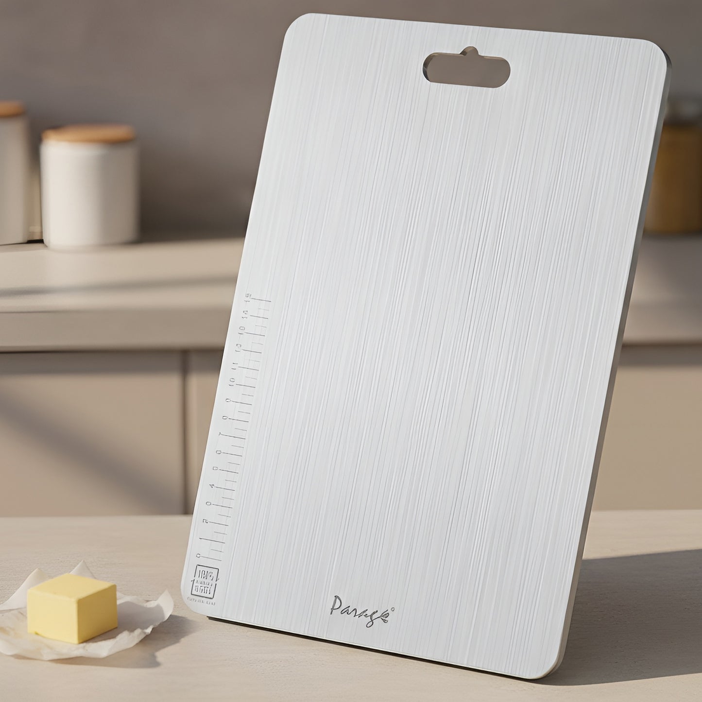 Premium Stainless Steel Chopping Board - Large 35.5x25 cm, Heavy Duty & Rust-Free