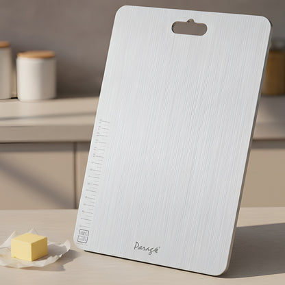 Premium Stainless Steel Chopping Board - Large 35.5x25 cm, Heavy Duty & Rust-Free