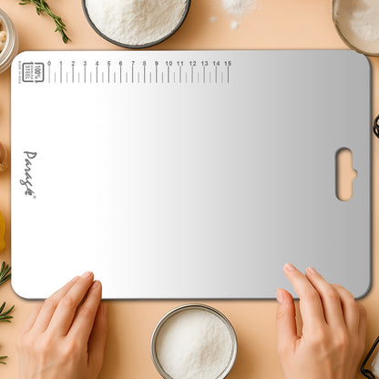Premium Stainless Steel Chopping Board - Medium 31x21 cm, Heavy Duty, Rust-Free, Kitchen & Professional Use