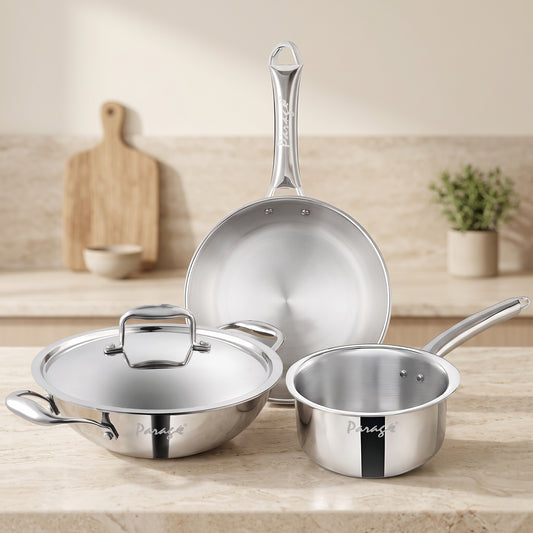 Saucepan | 16cm, 24cm | Stainless Steel | Silver | Cookware Set