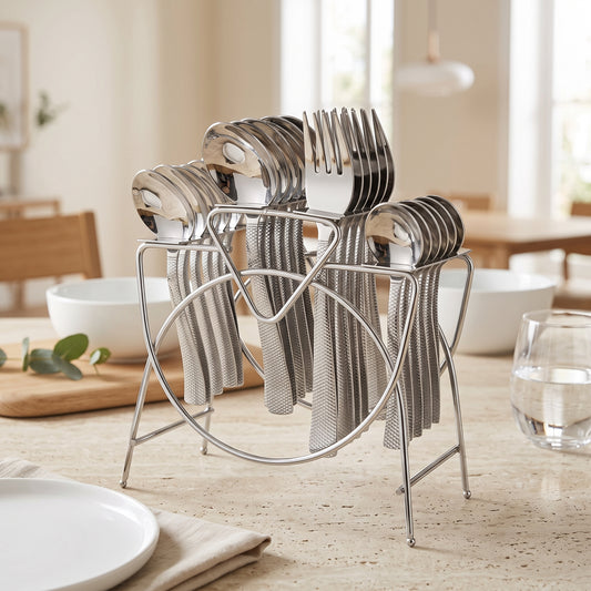 Cutlery Set | 25 pcs | Stainless Steel | Silver | Premium