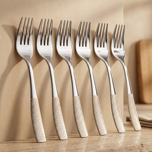 Table Fork Set | 19 cm, 6 pcs | Stainless Steel | Silver | Dazzle Design