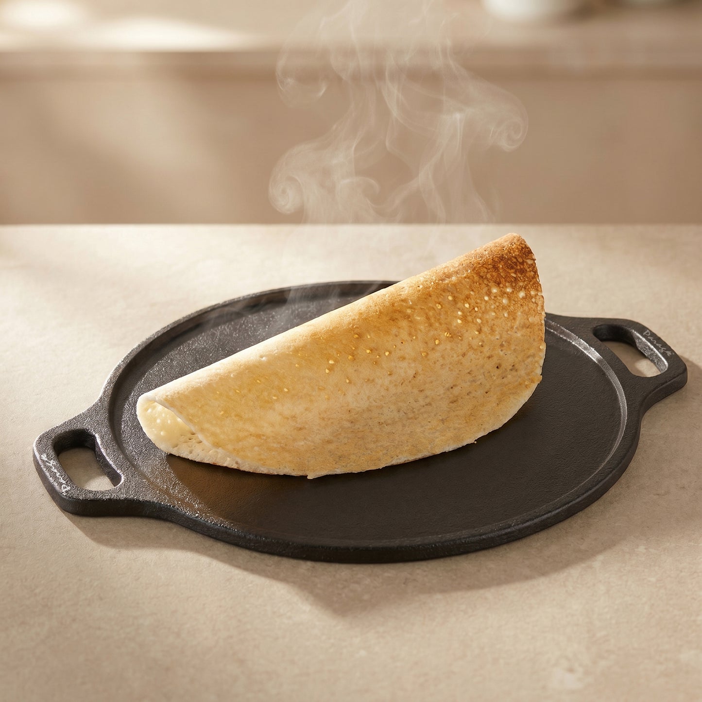 Cast Iron Dosa Tawa 30 cm | 4.2 mm Thick Heavy Iron Tawa 3 Kg | Pre-Seasoned Naturally Non Stick | Roti, Chapati, Uttapam Pan | Gas & Induction Compatible | Chemical Free 2 Years Warranty