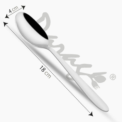 Stainless Steel Table Spoon Set of 12 | 18 cm Tea & Coffee Spoons for Home & Kitchen (Sigma)