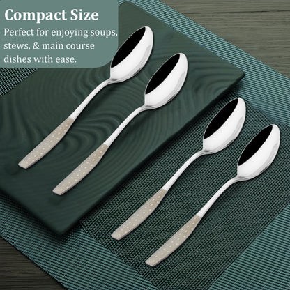 Dinner Spoon Set | 16 cm, 12 pcs | Stainless Steel | Silver | Premium