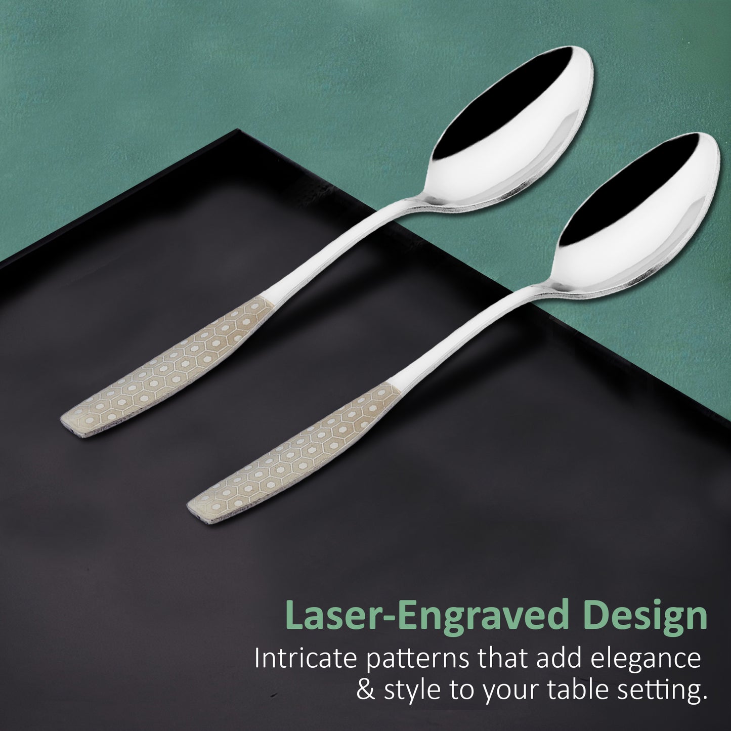 Dinner Spoon Set | 16 cm, 12 pcs | Stainless Steel | Silver | Premium