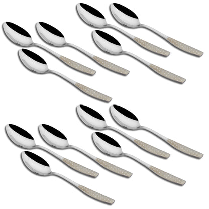 Dinner Spoon Set | 16 cm, 12 pcs | Stainless Steel | Silver | Premium