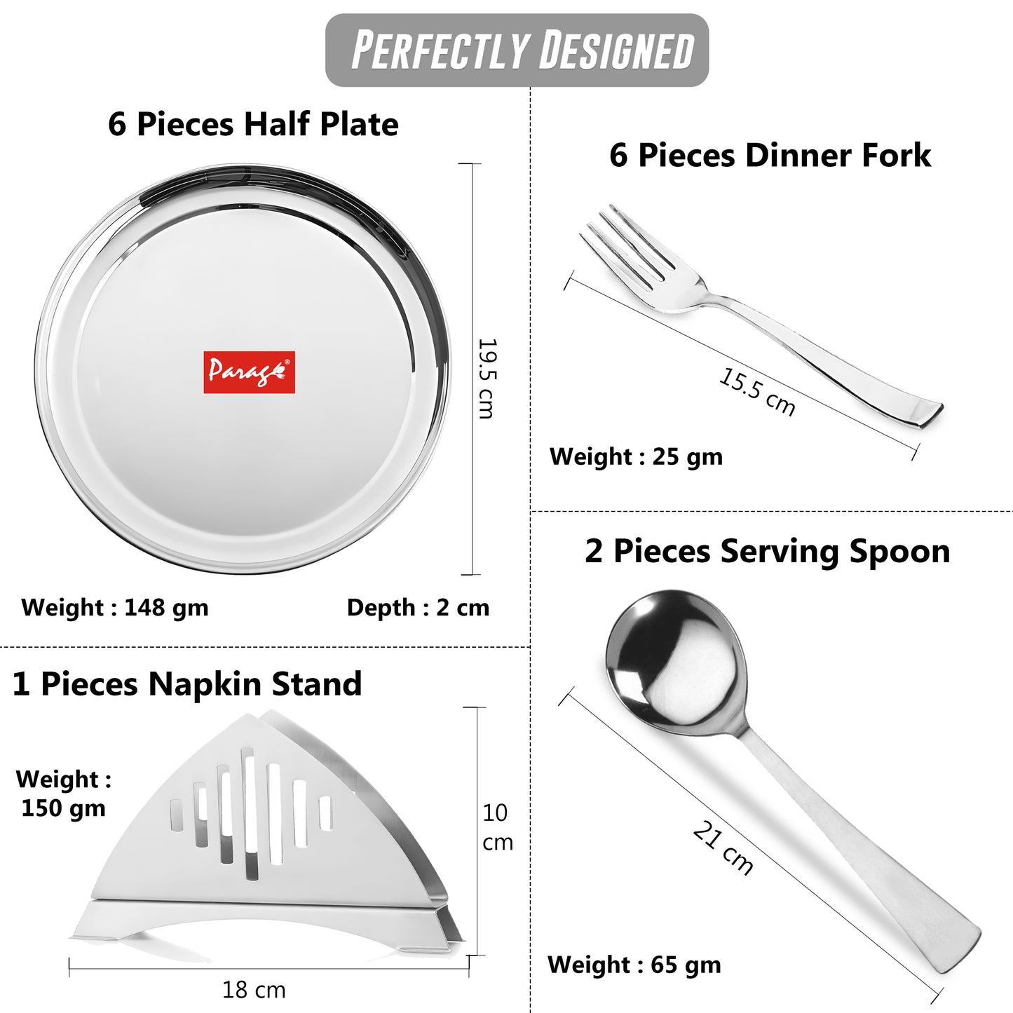 51pc Stainless Steel Dinner Set | Heavy Gauge | Serves 6