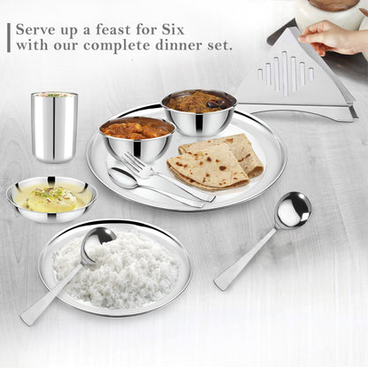 51pc Stainless Steel Dinner Set | Heavy Gauge | Serves 6