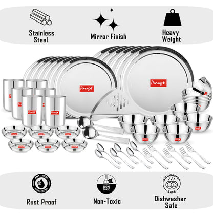51pc Stainless Steel Dinner Set | Heavy Gauge | Serves 6