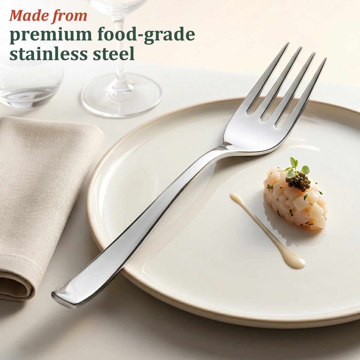Table Fork Set | 18 cm, 6 piece | Stainless Steel | Silver