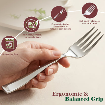 Table Fork Set | 18 cm, 6 piece | Stainless Steel | Silver