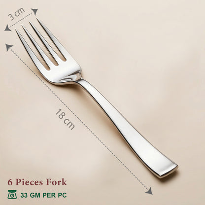 Table Fork Set | 18 cm, 6 piece | Stainless Steel | Silver