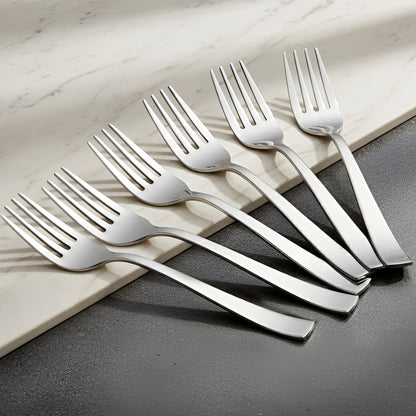 6-Piece Stainless Steel Table Fork Set | Fruit & Dining Forks, 18 cm, Silver