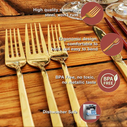 Cutlery Set | 18.5cm, 6 piece | Stainless Steel | Gold