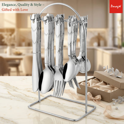 Parage Stainless Steel 1.6mm Cutlery Set with 24 Pcs Spoons, Forks & Knives Glory – Parage