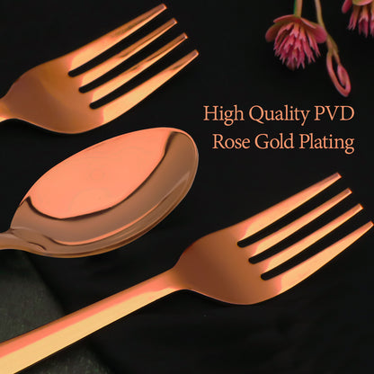 18pc Stainless Steel Rose Gold Cutlery | Spoons Forks Tea | Dining