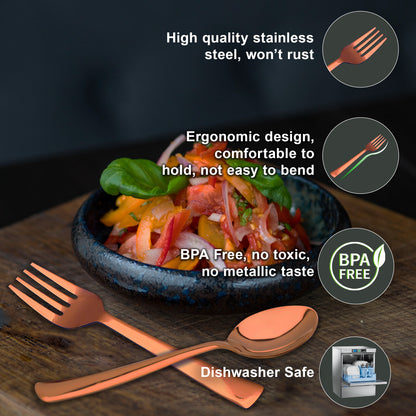 18pc Stainless Steel Rose Gold Cutlery | Spoons Forks Tea | Dining